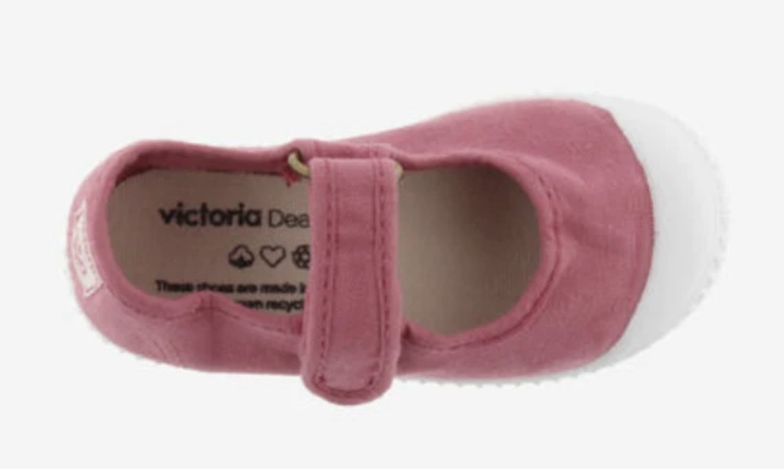 Victoria Vegane Baumwoll Ballerina Frambuesa mit Klettverschluss