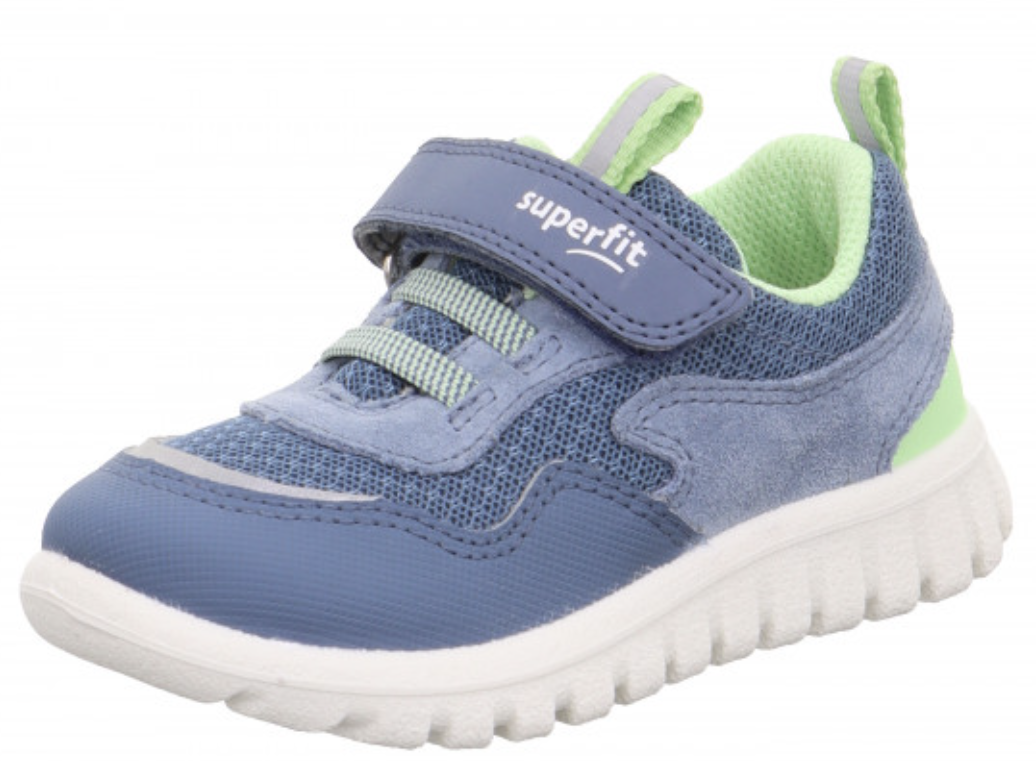 superfit Sport7 mini blau/hellgrün Sneaker low mit Klettverschluss