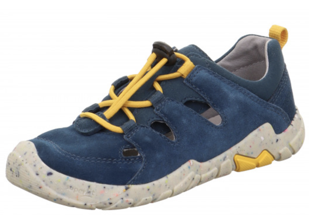 Barfußschuh Trace blau/gelb Sneaker low mit Schnellverschluss