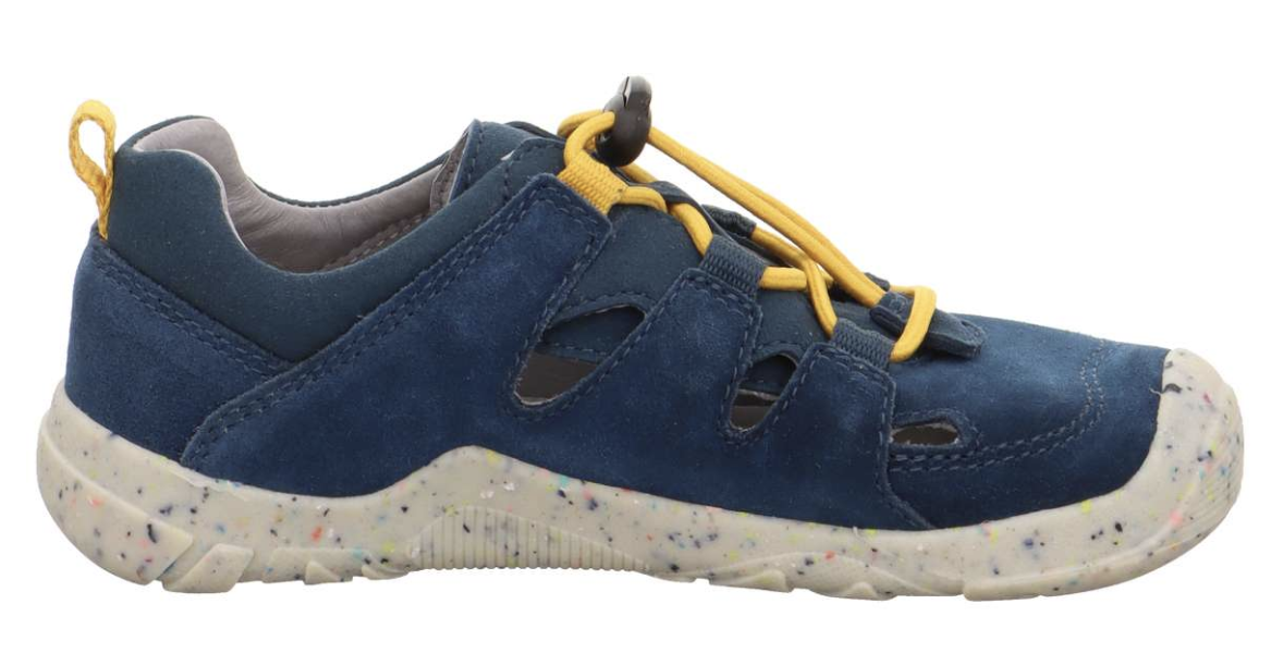Barfußschuh Trace blau/gelb Sneaker low mit Schnellverschluss
