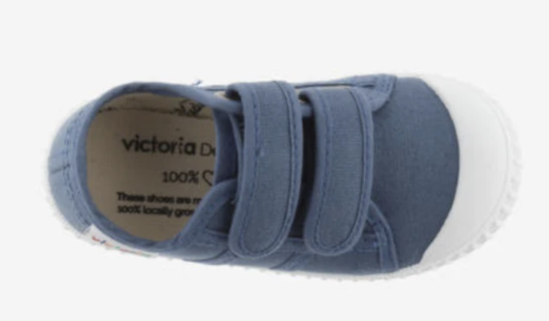 Victoria Vegane Baumwoll Halbschuhe Jeans mit Klettverschluss